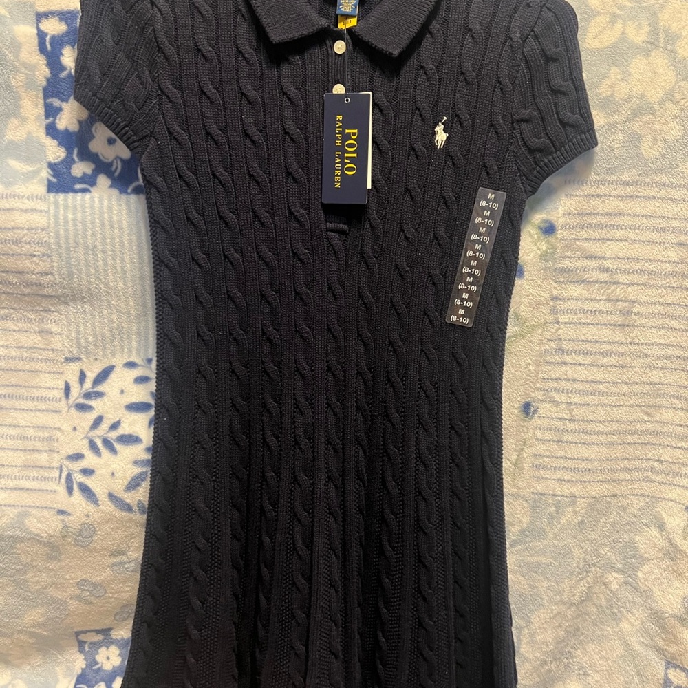 Ralph Lauren Dark Blue Cable Knit Polo Dress